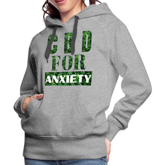 CBD For Anxiety Ladies Premium Hoodie - heather grey