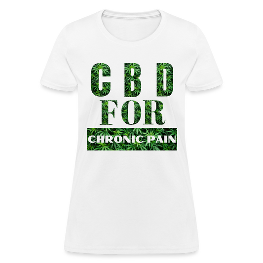 CBD For Chronic Pain Ladies T-Shirt - white