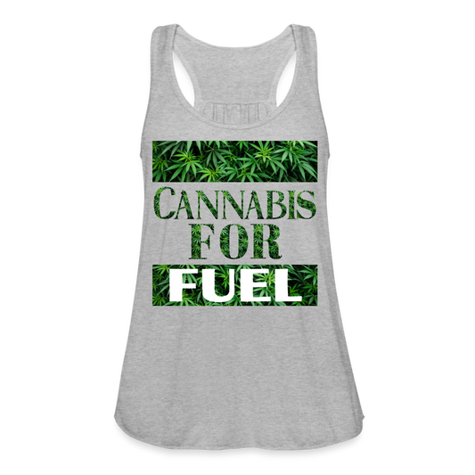 CBD For Fuel Ladies Flowy Tank Top by Bella - heather gray