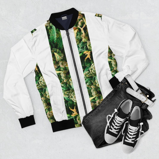 Verde Fioritura Cannabis Bomber Jacket