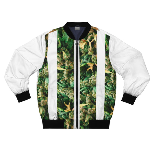Verde Fioritura Cannabis Bomber Jacket