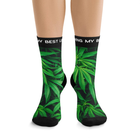 Living My Best Life Cannabis Socks