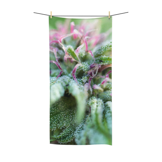 Blooming With Purple Cannabis Custom Designed Towel. A Unique Cannabis Gift For Friends & Family. Cannabis Decor For Your Home.