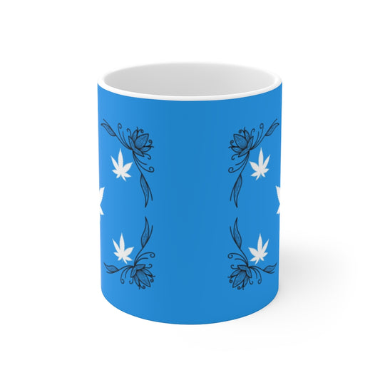 Bellissimo Blue Cannabis Ceramic Mug