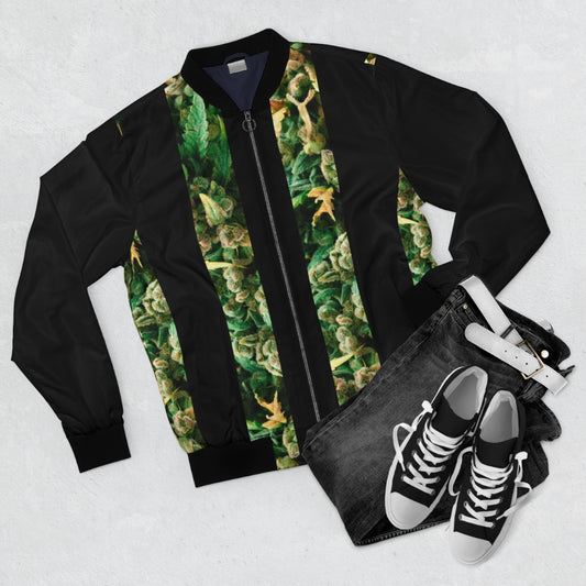 Verde Fioritura Cannabis Bomber Jacket