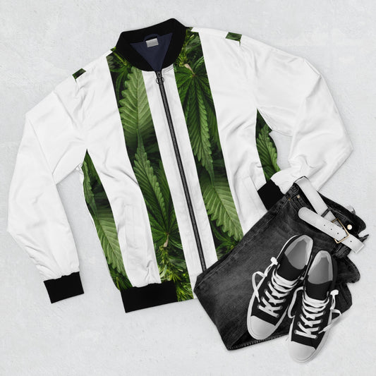 Bella Foglia Di Cannabis Bomber Jacket