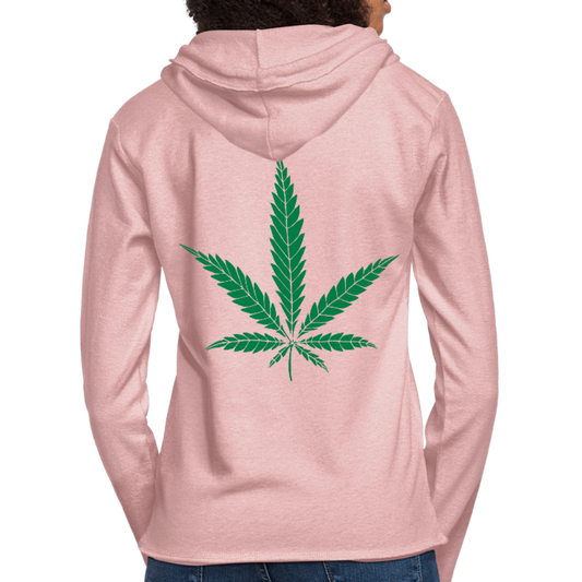 Unisex Lightweight Terry Hoodie - cream heather pink