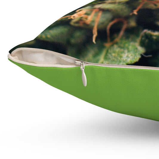 CannaBloom Cannabis Polyester Square Pillow