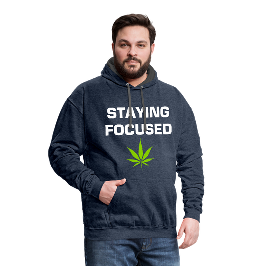 Contrast Hoodie - indigo heather/asphalt