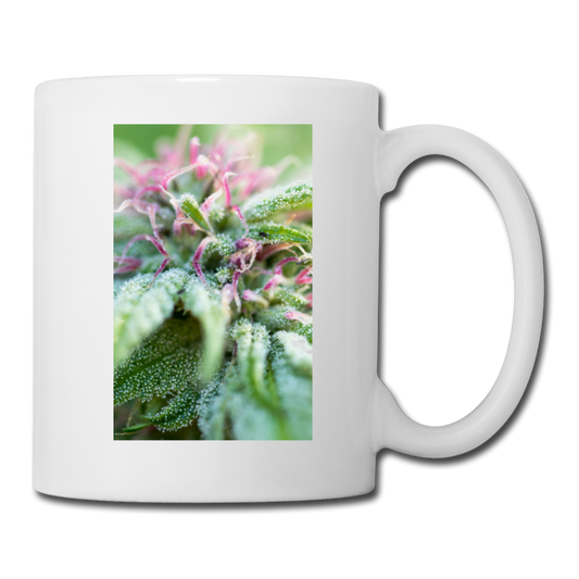 Blooming With Purple Cannabis Mug - white