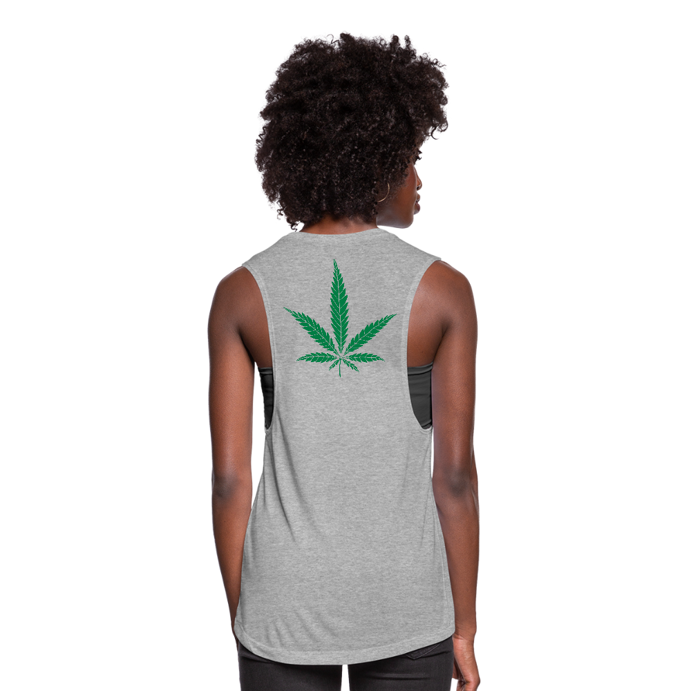 Mind Body Spirit Ladies Flowy Muscle Tank - heather gray