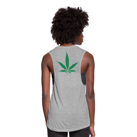 Mind Body Spirit Ladies Flowy Muscle Tank - heather gray