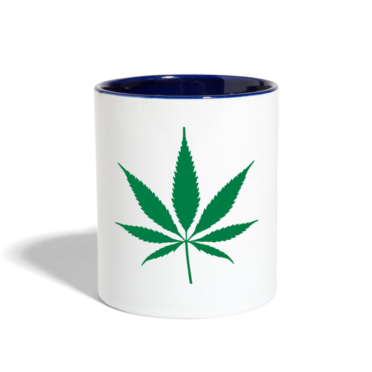 Ladies Love Flowers Contrast Mug - white/cobalt blue