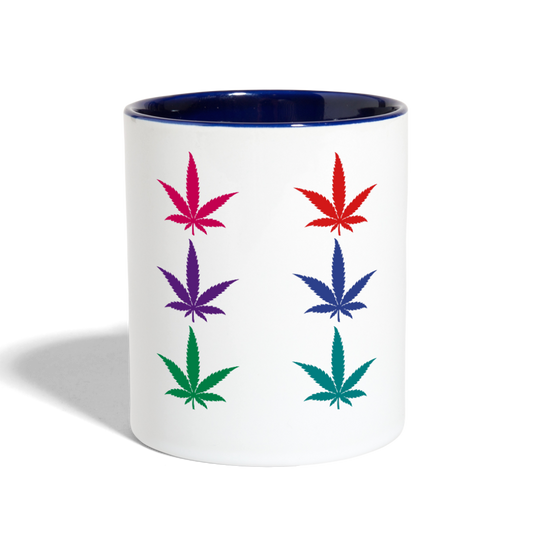 Highly Motivated Grandma Contrast Coffee Mug - white/cobalt blue