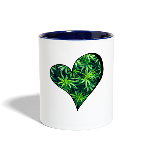 Mind Body Spirit Contrast Coffee Mug - white/cobalt blue