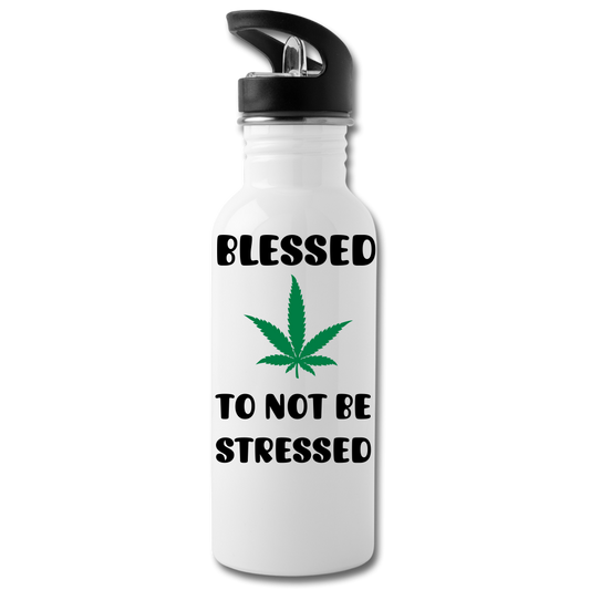Blessed & Thankful Water Bottle - white
