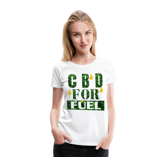 CBD For Fuel Ladies Premium T-Shirt - white