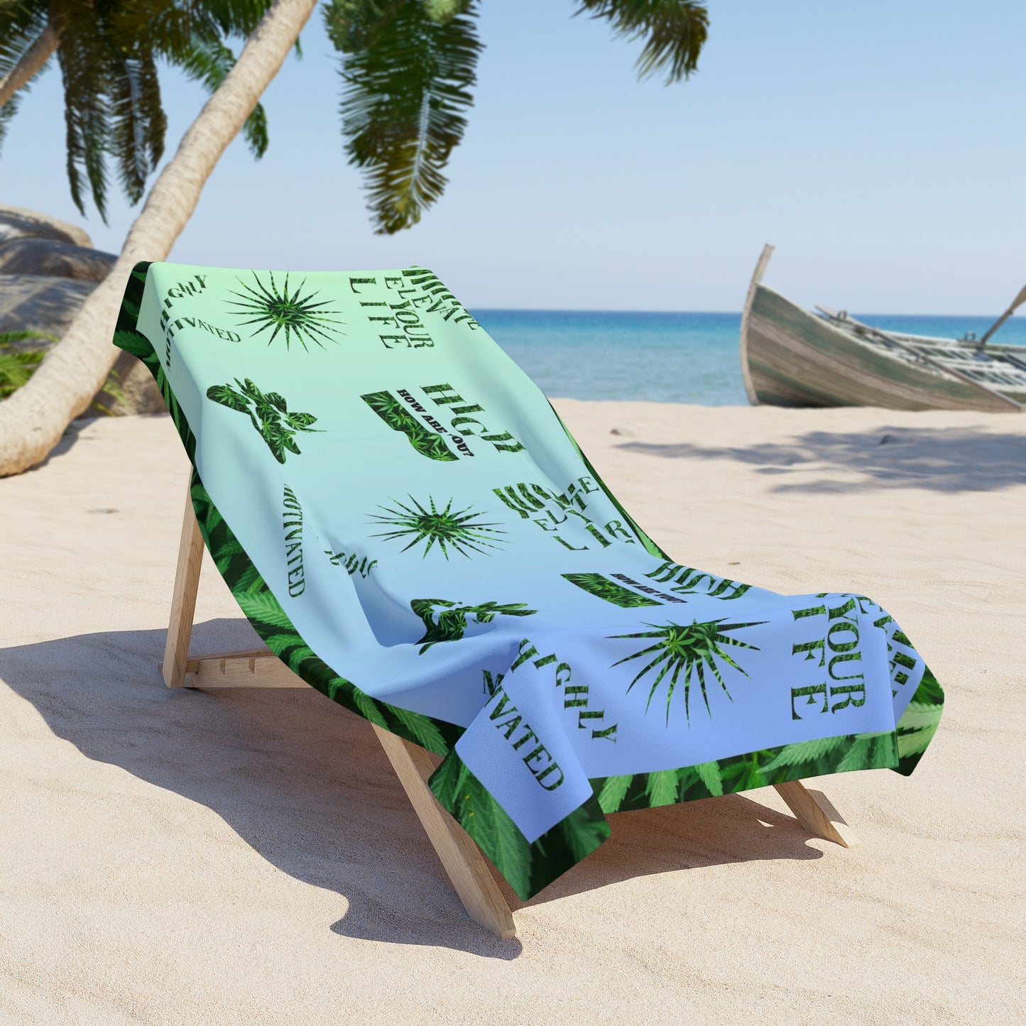 High How Are You Cannabis Beach Towel