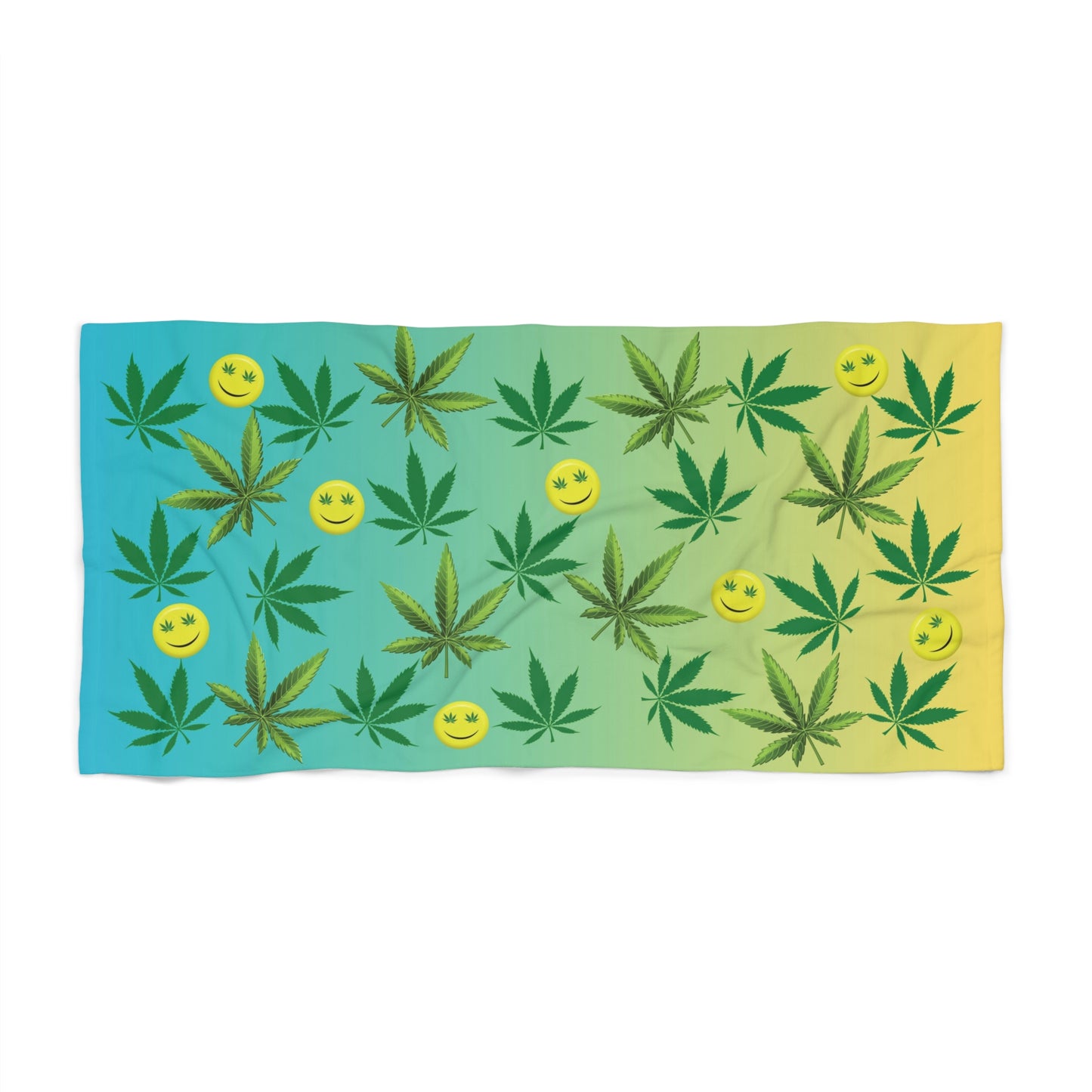 We Smile Together Cannabis Beach Towel