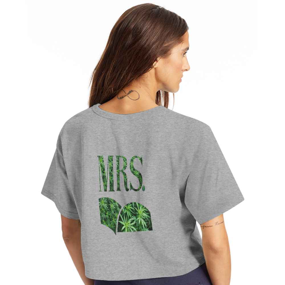 Mrs. Cannabis Champion Women’s Cropped T-Shirt - heather gray