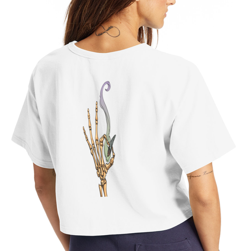 Faccina Cannabis Champion Women’s Cropped T-Shirt - white