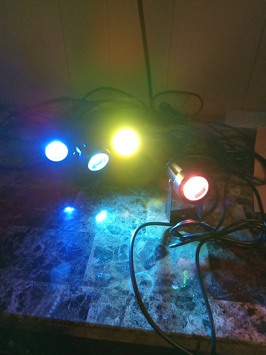 Smart Waterproof RGBW LED Outdoor Spotlights - 40ft Wired - Multicolor- Free U.S. Shipping