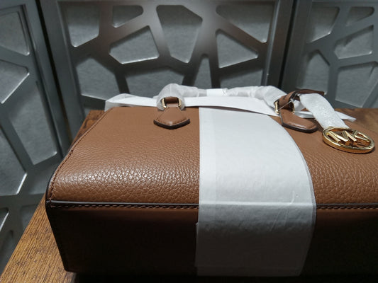 Michael Kors Valerie Luggage Pebbled Leather Small EW Satchel Crossbody Bag