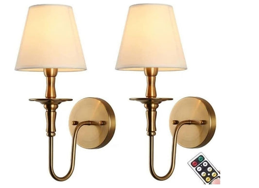 2 Wireless Battery Wall Sconces, Dimmable, No Wiring Rechargeable- Free U.S Shipping
