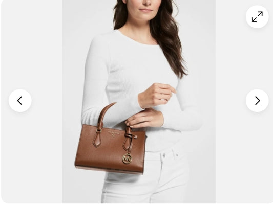 Michael Kors Valerie Luggage Pebbled Leather Small EW Satchel Crossbody Bag