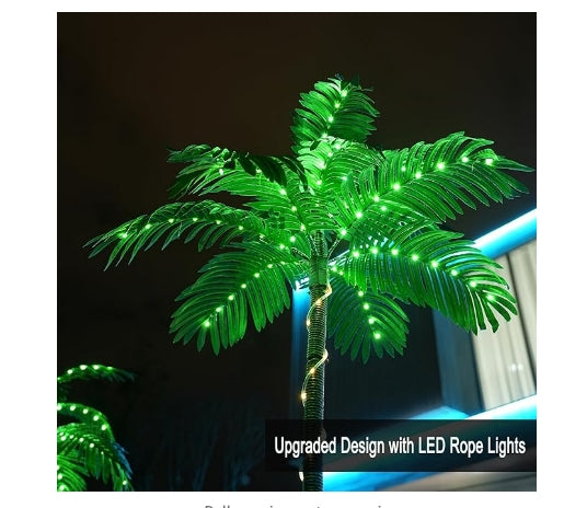 Artificial Palm Tree 7Ft 3Trunks 260LED Lighted Party Tree