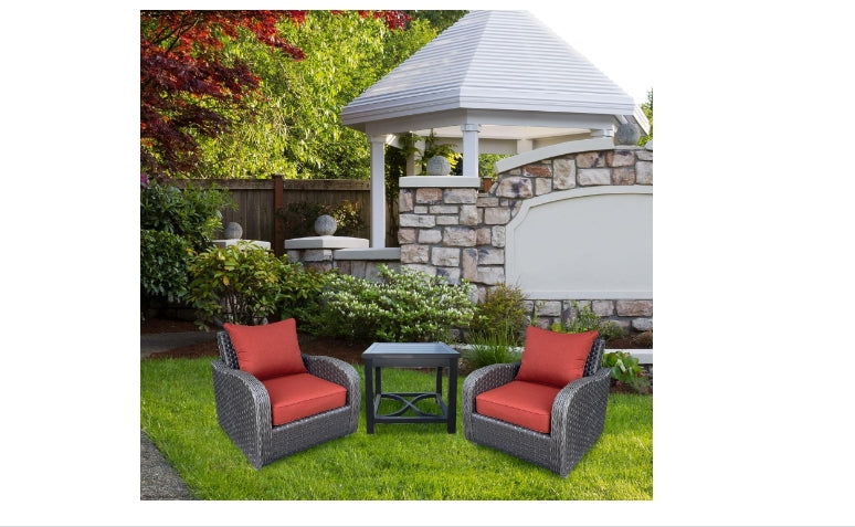 Unuon Indoor/Outdoor Deep Seat Chair Cushions Set of 2 Red Color