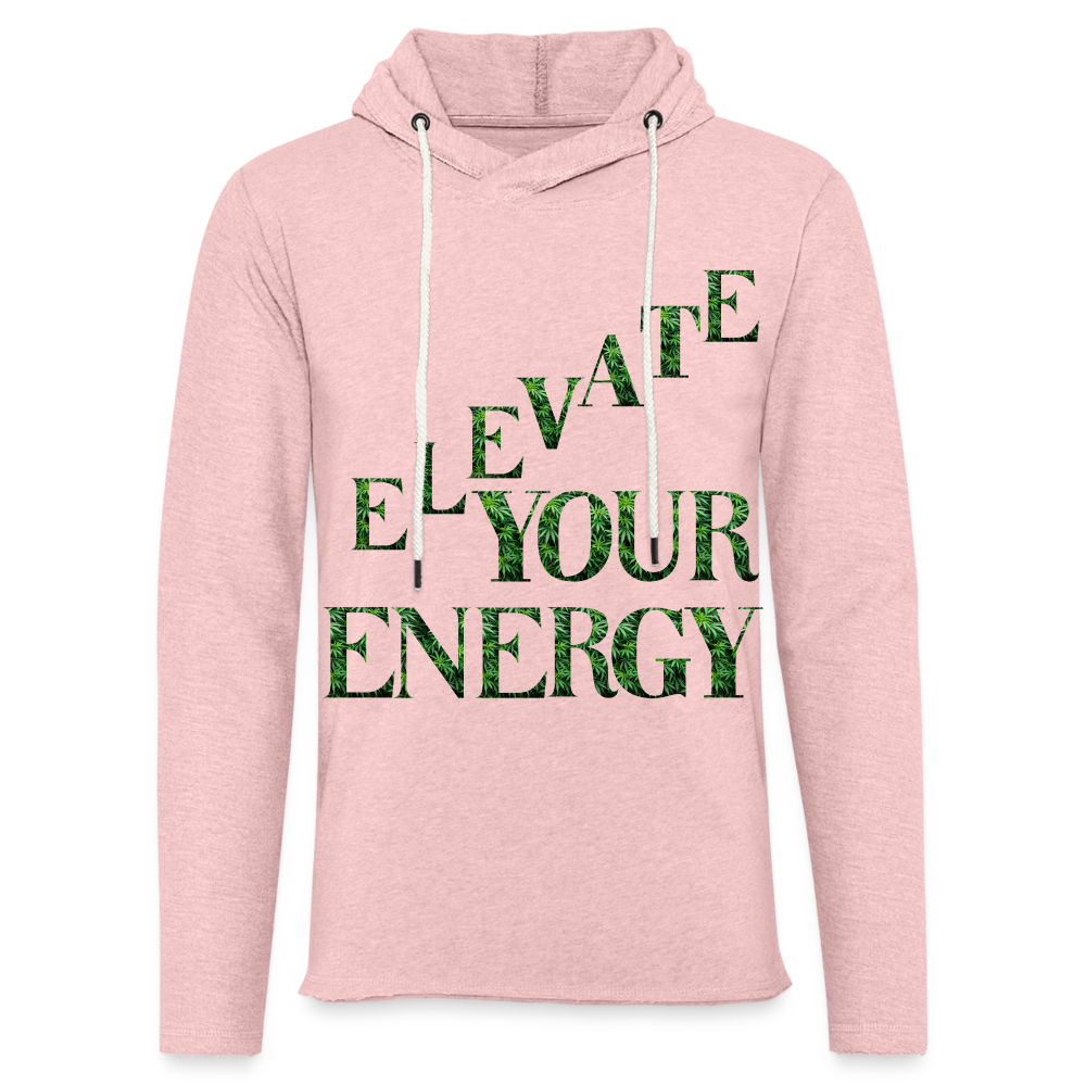 Unisex Lightweight Terry Hoodie - cream heather pink
