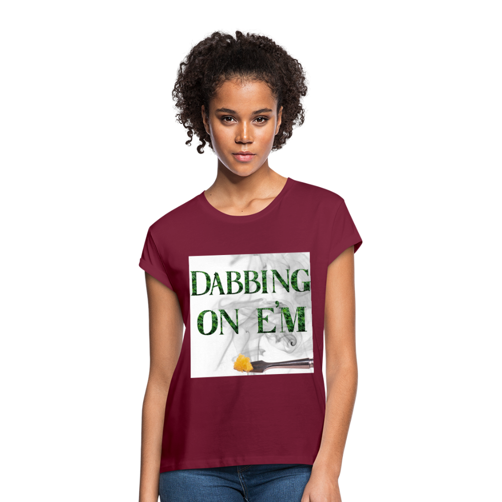 Dabbing On E'm Women's Relaxed Fit T-Shirt - burgundy