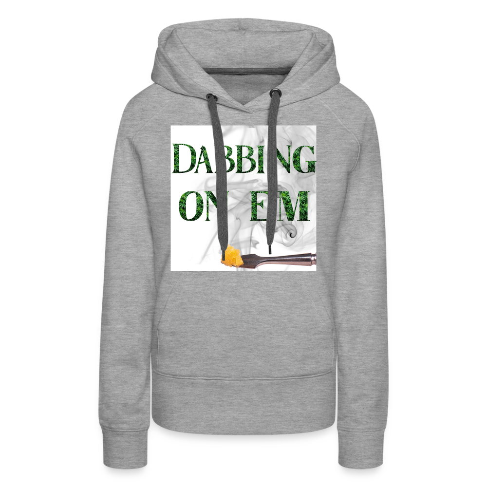 Dabbin On E'm Ladies Premium Hoodie - heather grey