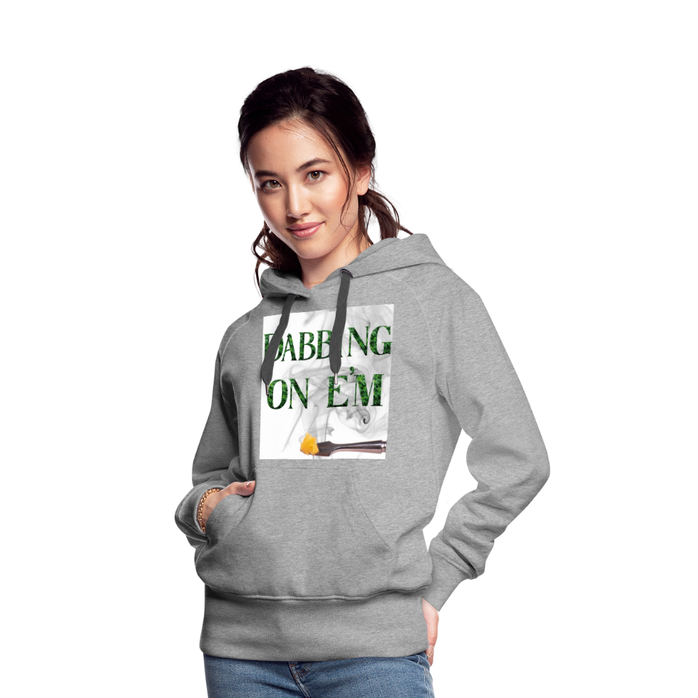 Dabbin On E'm Ladies Premium Hoodie - heather grey