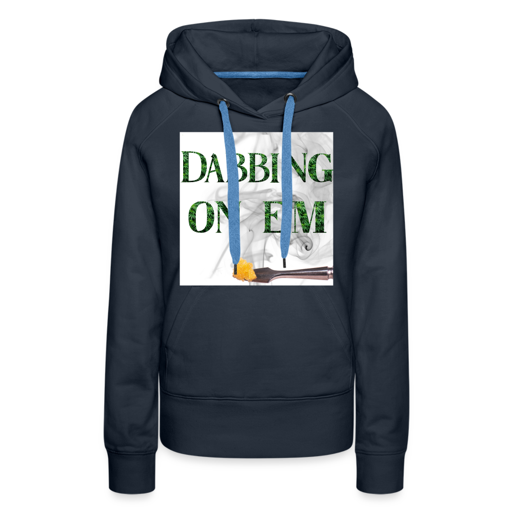 Dabbin On E'm Ladies Premium Hoodie - navy