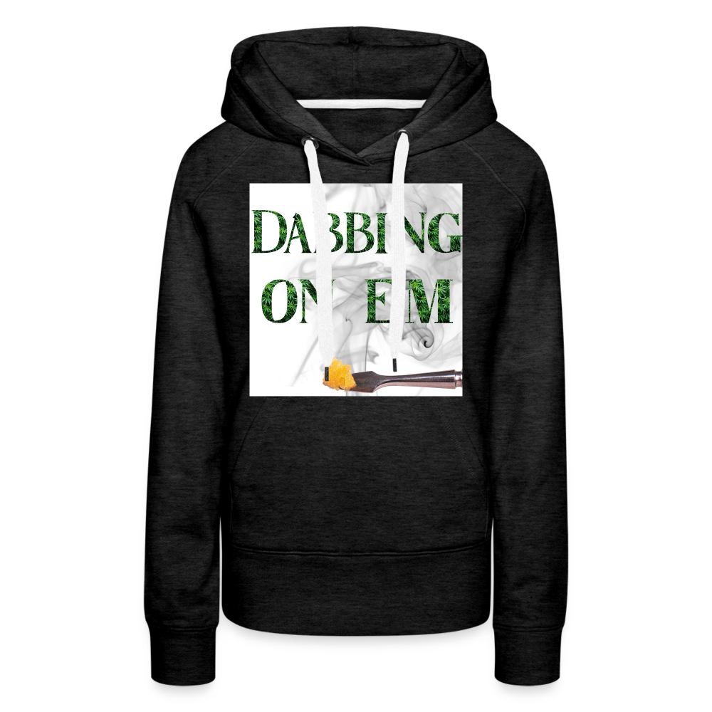 Dabbin On E'm Ladies Premium Hoodie - charcoal grey