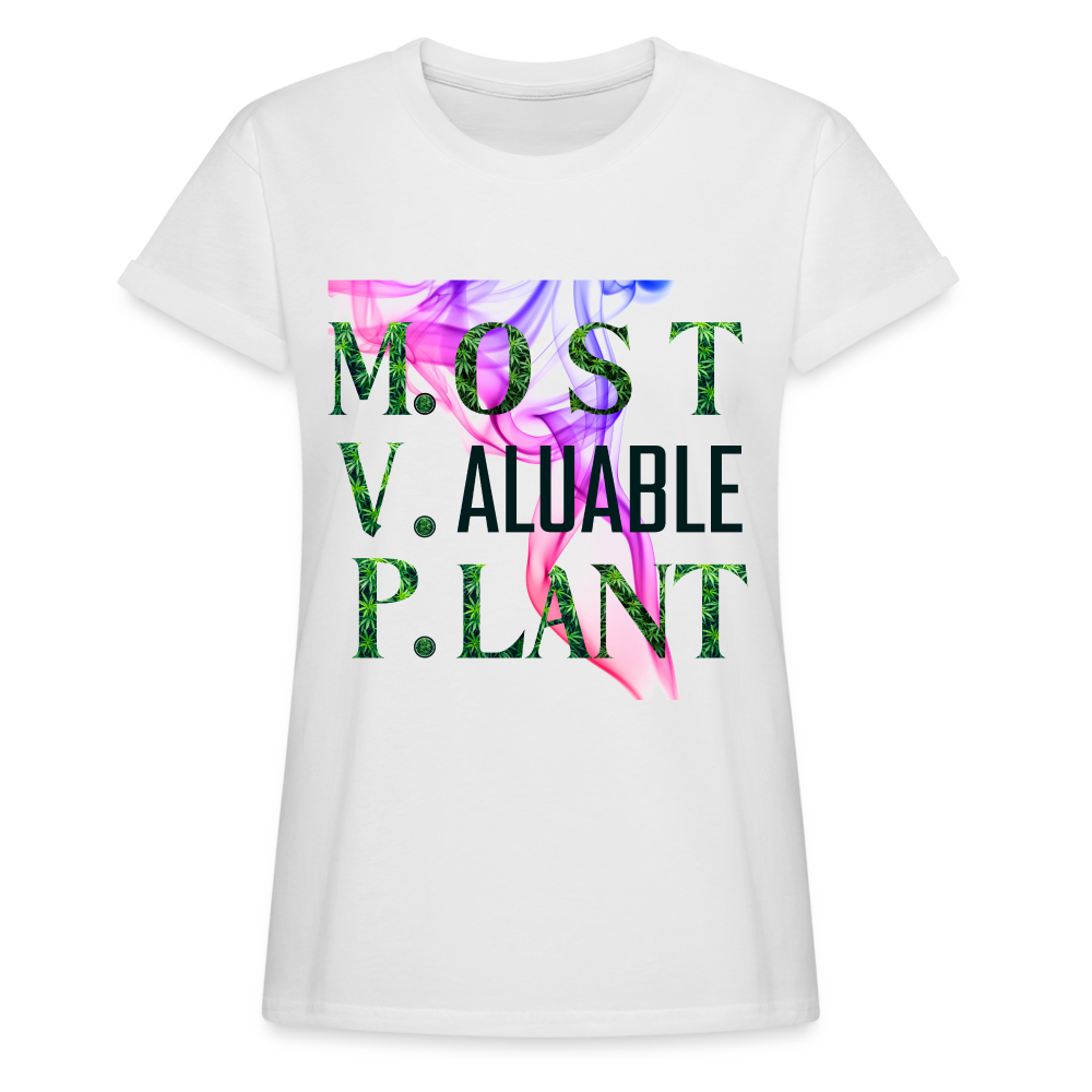Most Valuable Cannabis Ladies Relaxed Fit T-Shirt - white