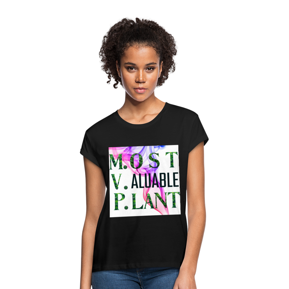 Most Valuable Cannabis Ladies Relaxed Fit T-Shirt - black