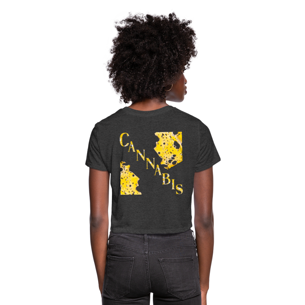 Dabbing On E'M Ladies Cropped T-Shirt - deep heather