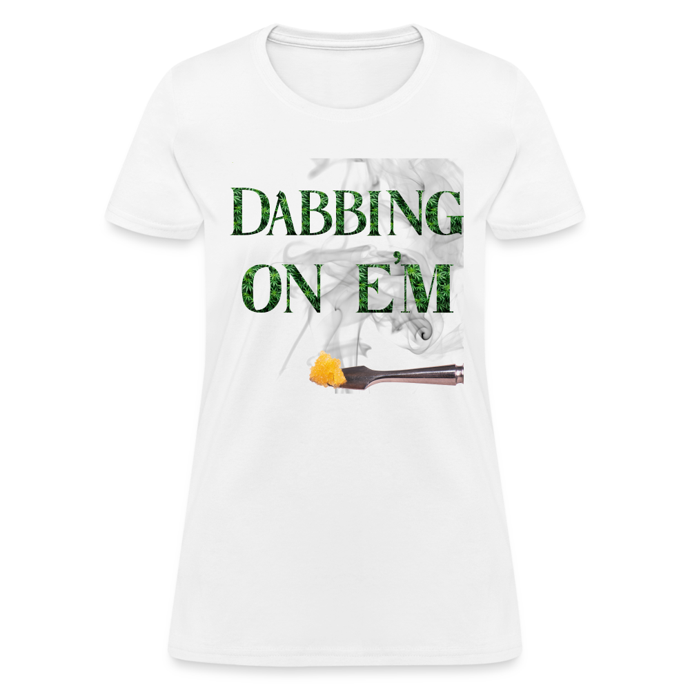 Dabbing On E'M Ladies T-Shirt - white