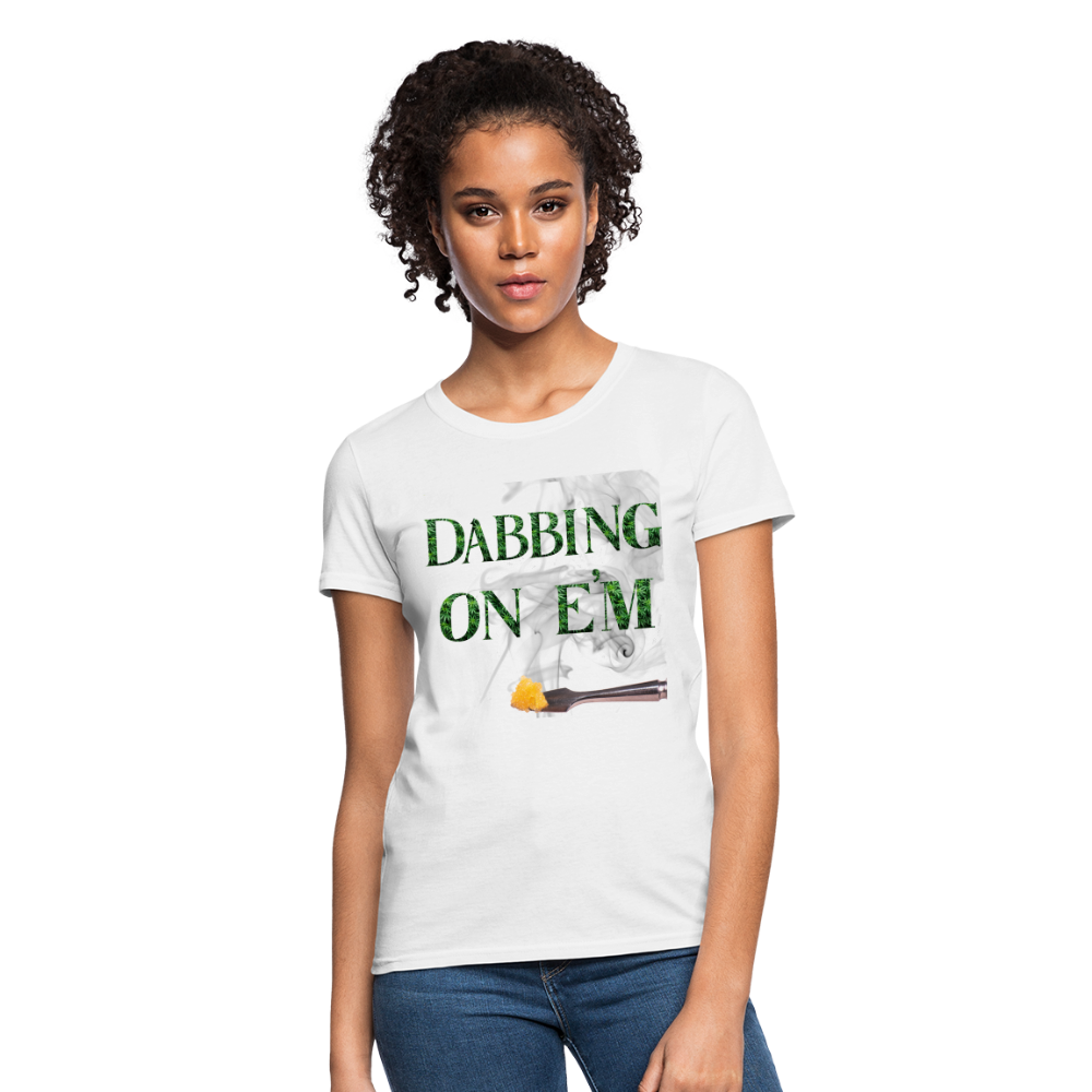 Dabbing On E'M Ladies T-Shirt - white