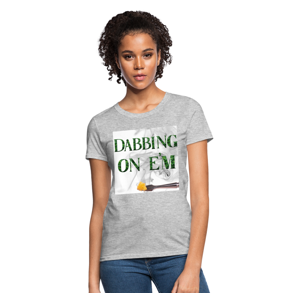 Dabbing On E'M Ladies T-Shirt - heather gray