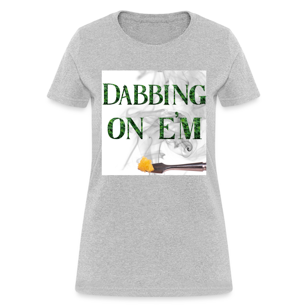 Dabbing On E'M Ladies T-Shirt - heather gray