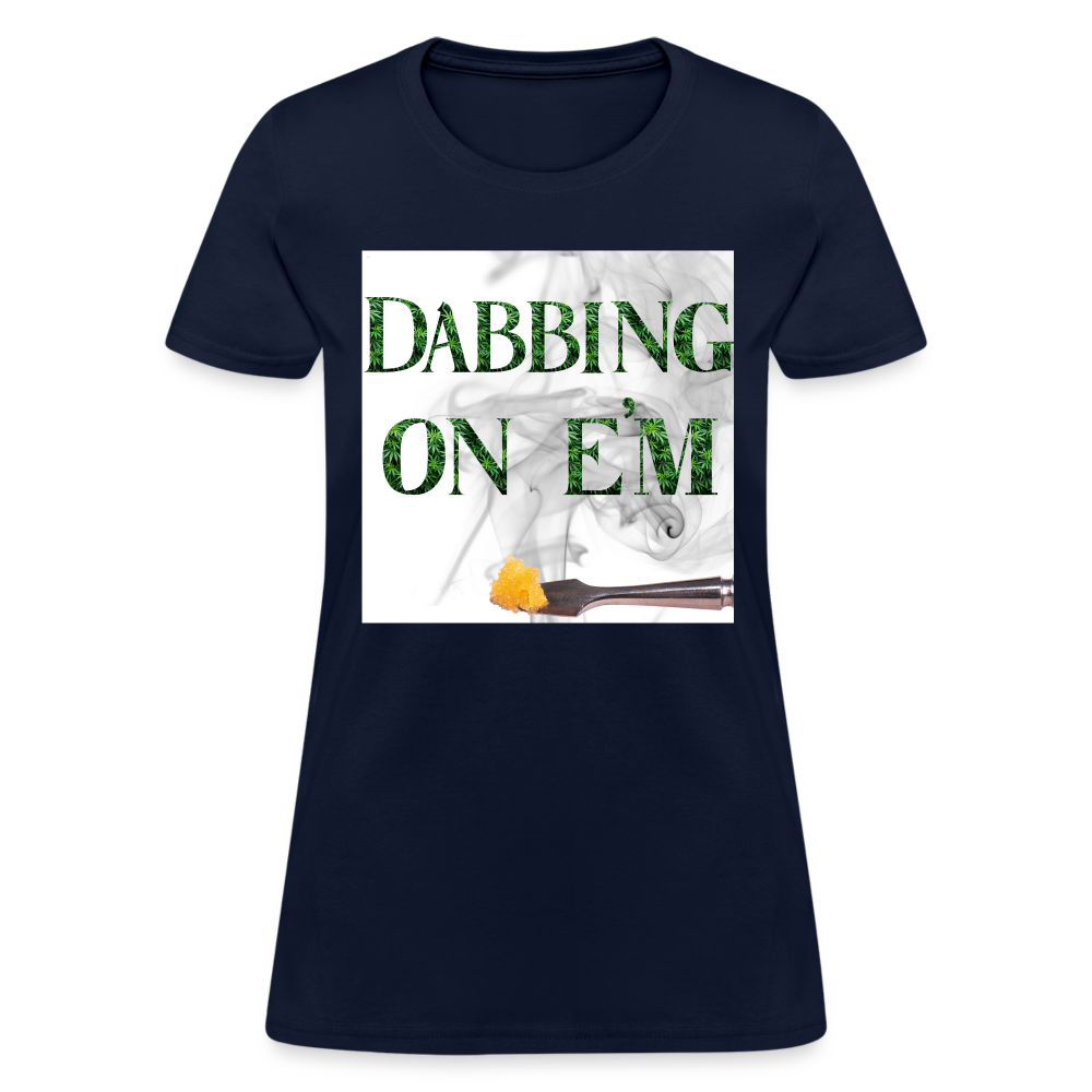 Dabbing On E'M Ladies T-Shirt - navy