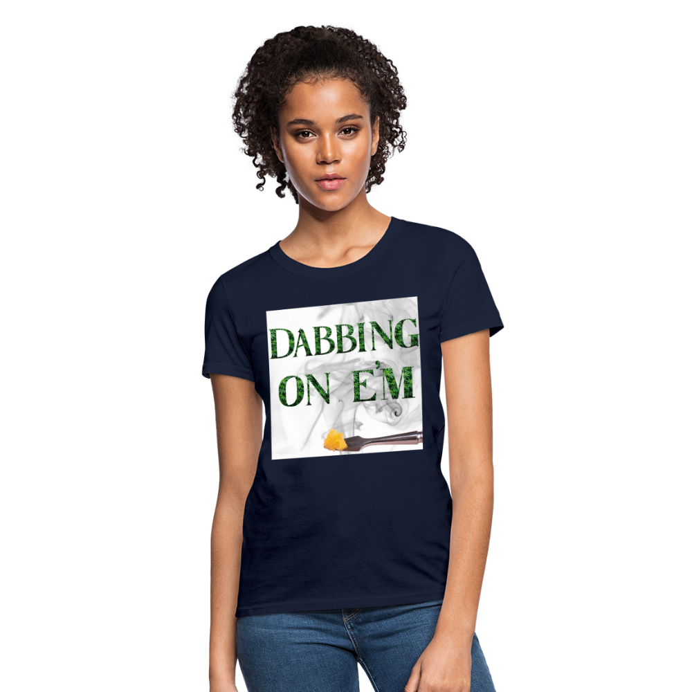 Dabbing On E'M Ladies T-Shirt - navy