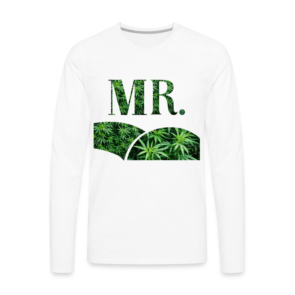 Mr. Cannabis Premium Long Sleeve T-Shirt - white