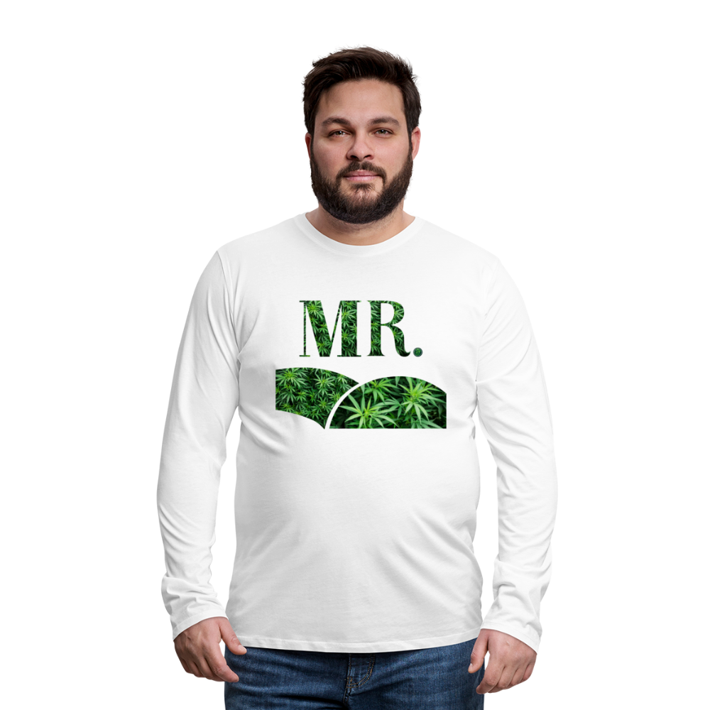 Mr. Cannabis Premium Long Sleeve T-Shirt - white