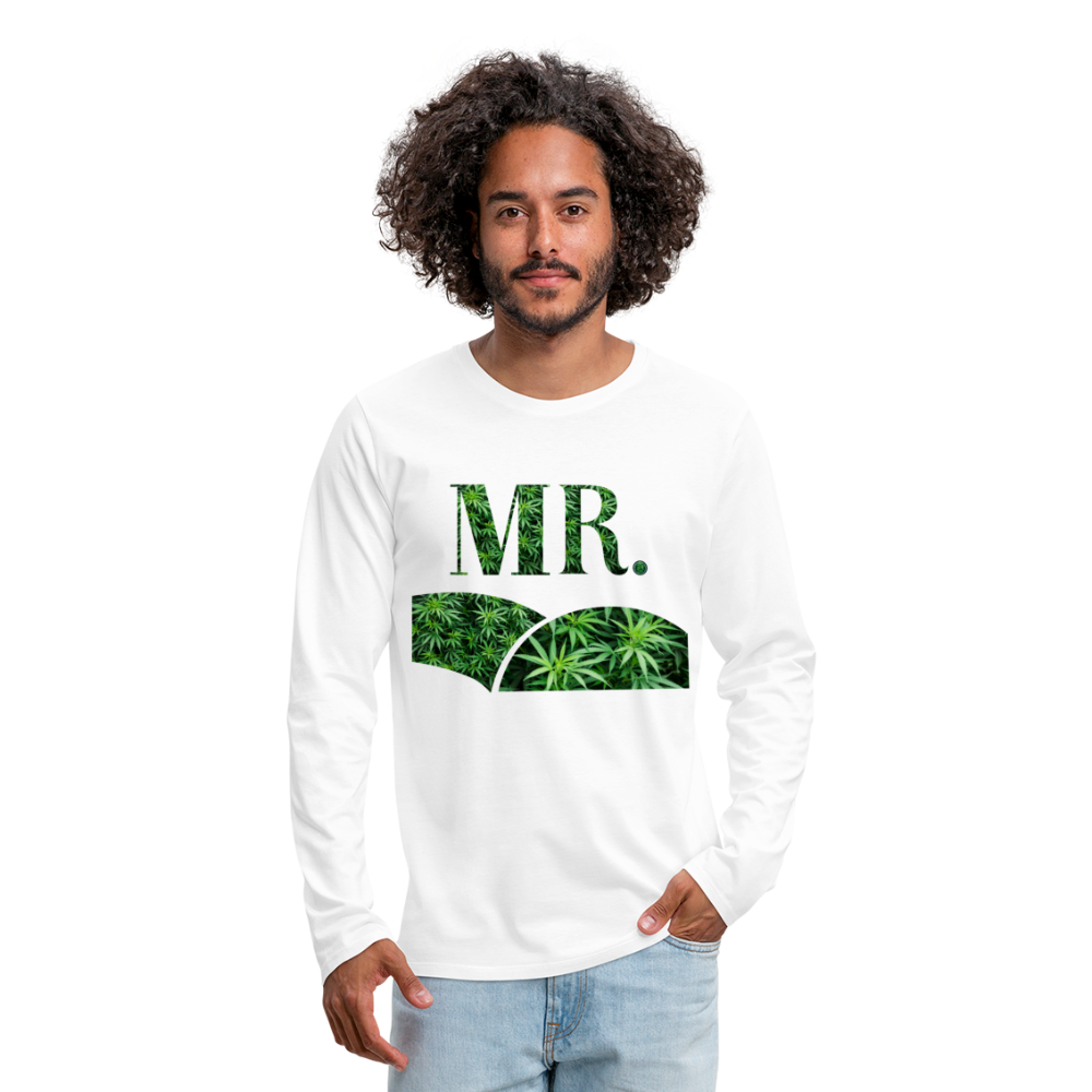Mr. Cannabis Premium Long Sleeve T-Shirt - white