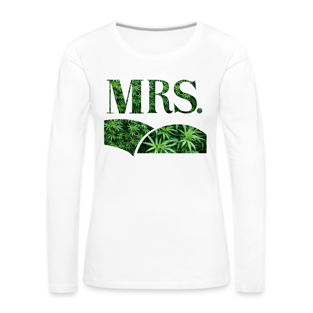 Mrs. Cannabis Long Sleeve T-Shirt - white
